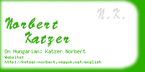 norbert katzer business card
